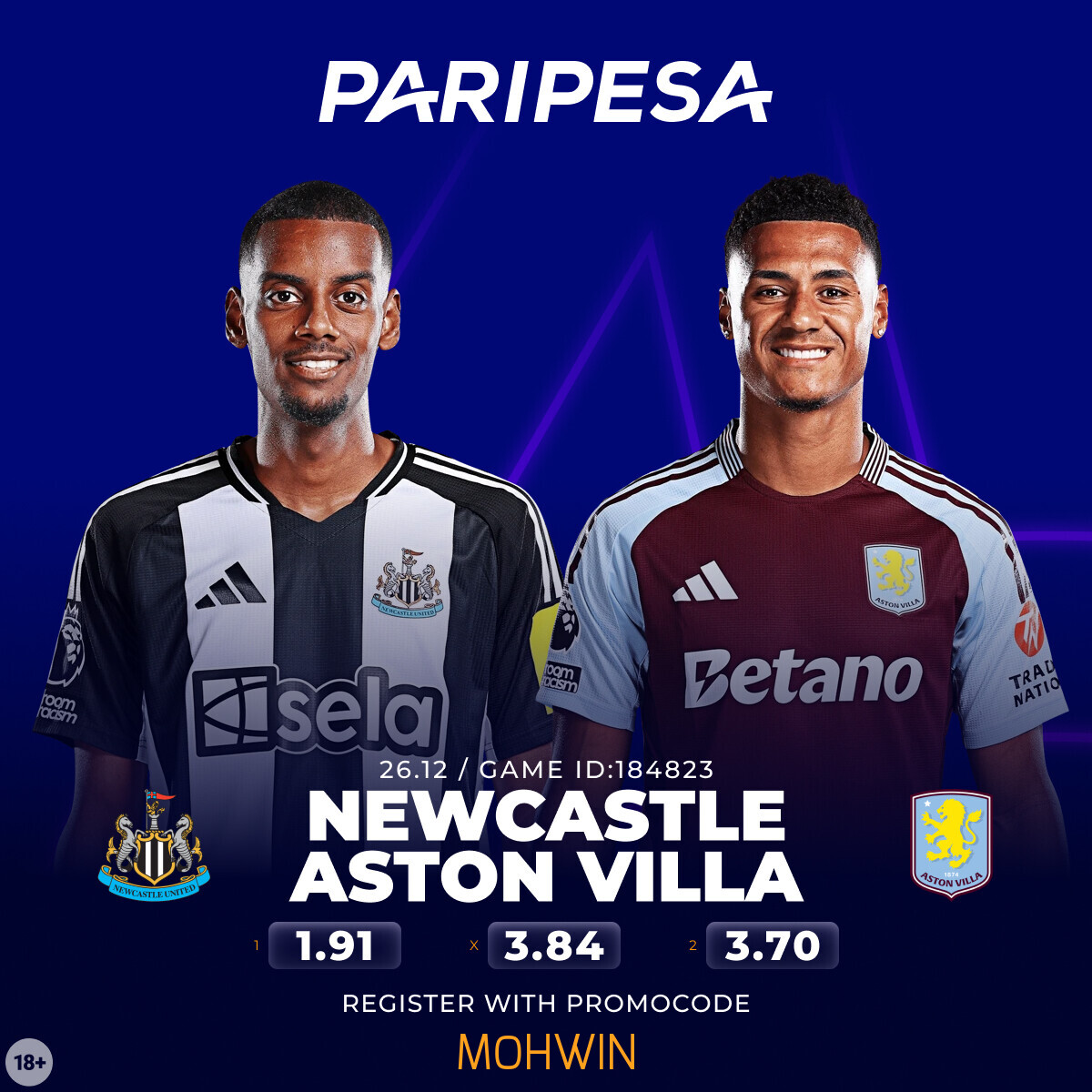 ParipesaKe's tweet photo. Hope mko sawa.

Tunaanza small small Boxing Day. #EPL imerudi leo. 
⚽️Newcastle v Aston Villa

Play and win here 👉https://t.co/vNewtOM7D8 and enjoy a Welcome bonus of Up to KES14,000.
Promo code: MOHWIN

#Paripesa #PremierLeague #NEWASV https://t.co/5qyzY9TxuN