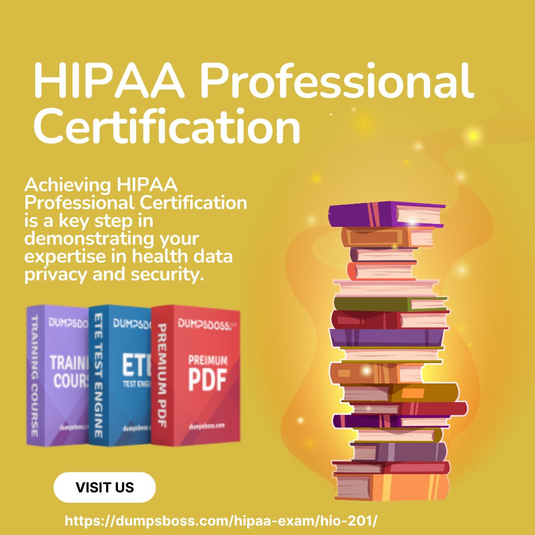 DavisMarle28200's tweet photo. Unlock success with DumpsBoss! We provide expert study materials and resources to help you ace your HIPAA Professional Certification. #Certification  #HIPAA #HIPAAProfessionalCertification #HIPAATraining #ComplianceCertification #CareerGrowth #HIPAAExpert #StudyMaterials https://t.co/tbBHhwFl7k