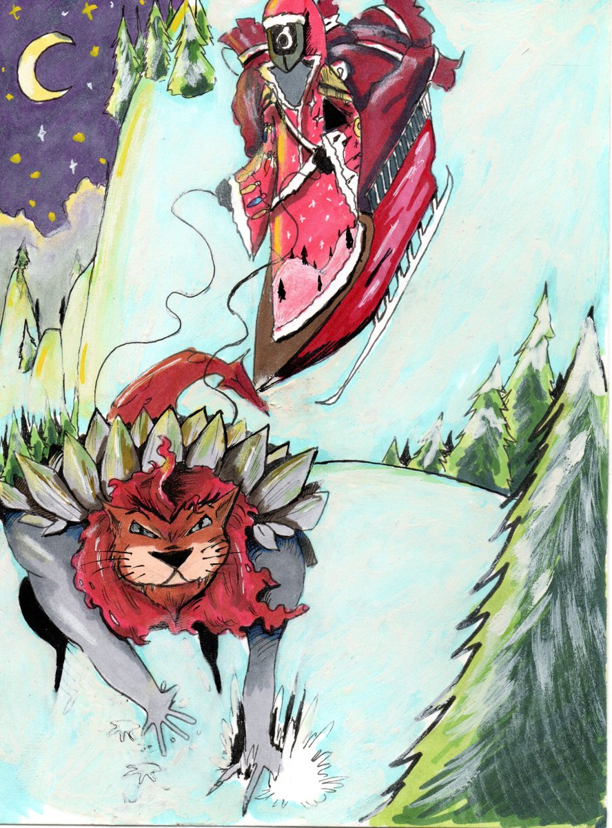 MERRY CHRISTMAS EVERYONE enjoy a Santa Temporal Phantom being pulled by Bulwark. Hope everyone has the best possible holidays whatever you do or don't celebrate.

#LAGcomics #Lilacsandgingersnaps #holidaycheer