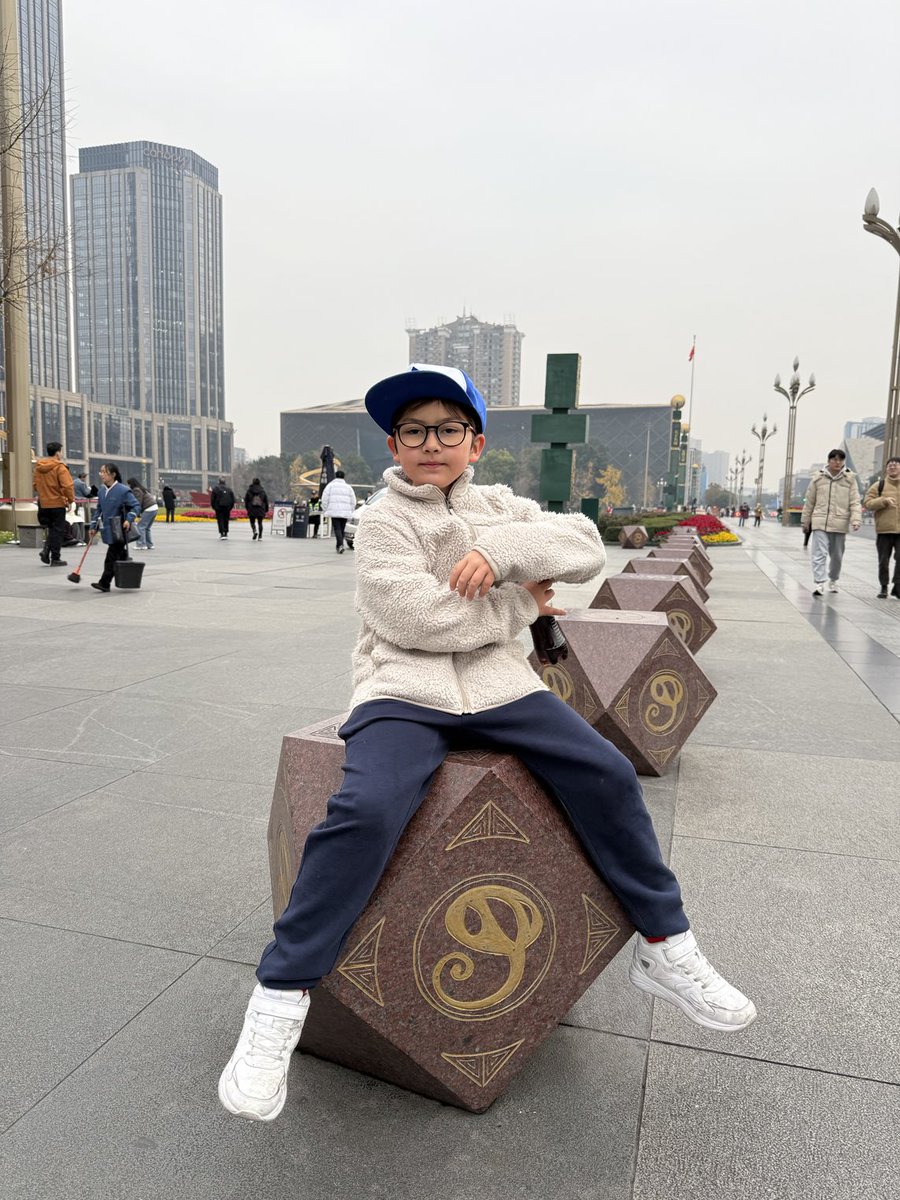 Learner_Profile's tweet photo. Liam resting on a Cuboctahedron #mathsonholiday https://t.co/sJV0JMT56V