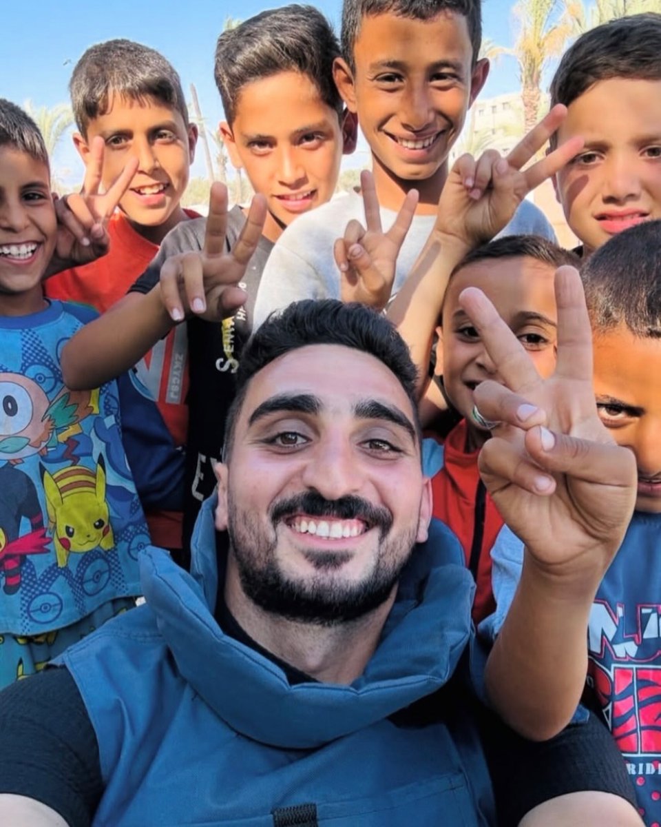 Journalist Ayman Al-Jadi

Ayman was waiting in the press vehicle in front of Al-Awda Hospital for his wife, who was giving birth inside. Filled with excitement to meet his first child, he was killed in an Israeli airstrike.