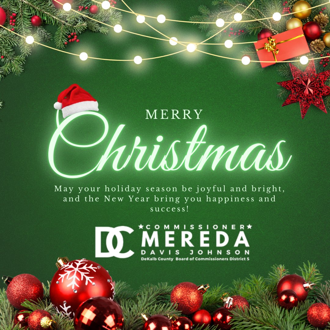 🎄✨ Merry Christmas! Wishing you and your loved ones a joyful, peaceful holiday season and a New Year filled with happiness and success. ❤️🎁 #MerryChristmas #HappyHolidays #DeKalbCounty