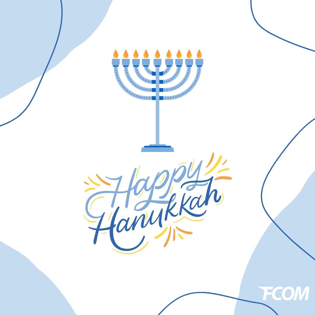 Happy Hanukkah from FCOM! 🕎✨ 
Wishing you joy, love, and light this season. Thank you for being part of our amazing community! 💙 

#FCOM