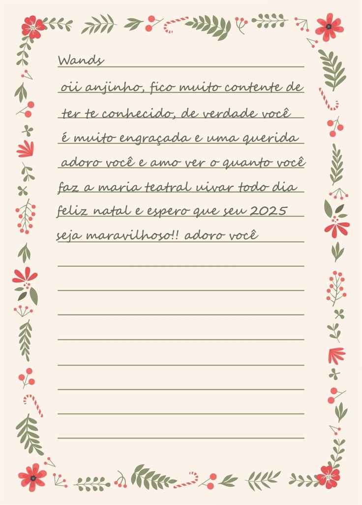 Hohoho 🎅
Uma nova cartinha chegou!

De: Anônimo
Para: @agathahwife