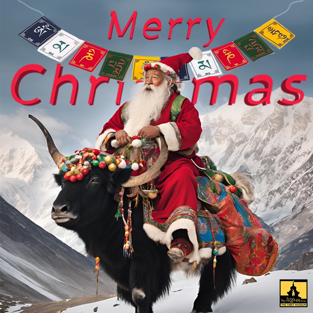 བོད་ཀྱི་འགྲེམས་སྟོན་ཁང་གི་ལས་བྱེད་རྣམས་ནས་གྲོགས་པོ་ཡོངས་ལ་ཡི་ཤུའི་འཁྲུངས་སྐར་དགའ་སྟོན་ལ་འཚམས་འདྲི་ཞུ།
The Tibet Museum team wishes all the friends a Merry Christmas.