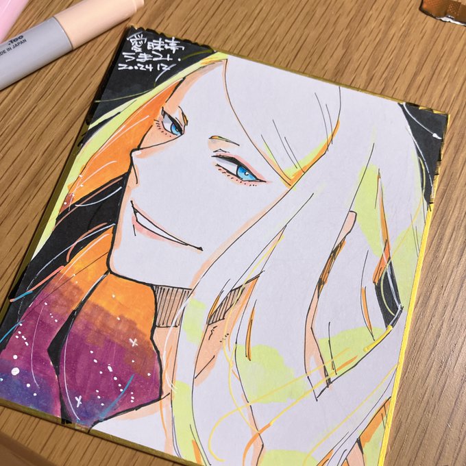 これは冬コミに持って行くかもしれないテスカさんの色紙 