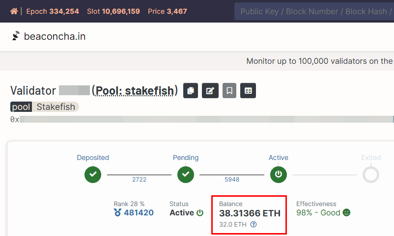 BTC_Bomber's tweet image. #イーサリアム をステーキングして丸4年が経過

32ETH→38.3ETHへ増量😊
