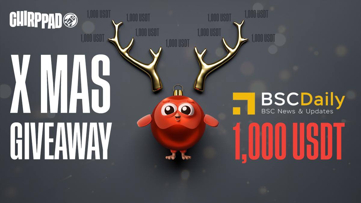 📣 XMAS GIVEAWAY EVENT - BSC Daily 🤝 ChirpPad

We're thrilled to announce our campaign with <a href="/chirppad/">ChirpPad</a> to bring you the $1,000 USDT #Giveaway on Galxe🔥

🎁 Prizes: $1,000 USDT For 50 Winners

👉 JOIN NOW: app.galxe.com/quest/bscdaily…

Timeline: Dec 26 2024, 3:00 UTC - Jan 5th 2025,