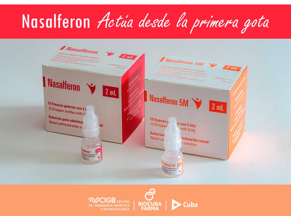 CIGBCuba's tweet photo. #Resumen_CIGB_2024
Se obtiene el Registro Sanitario de #Nasalferon y es incluido en el Cuadro Básico de Medicamentos de #Cuba. Diseñado por el @CIGBCuba, optimiza el tratamiento de las infecciones respiratorias agudas. https://t.co/VwR2wTKW6o