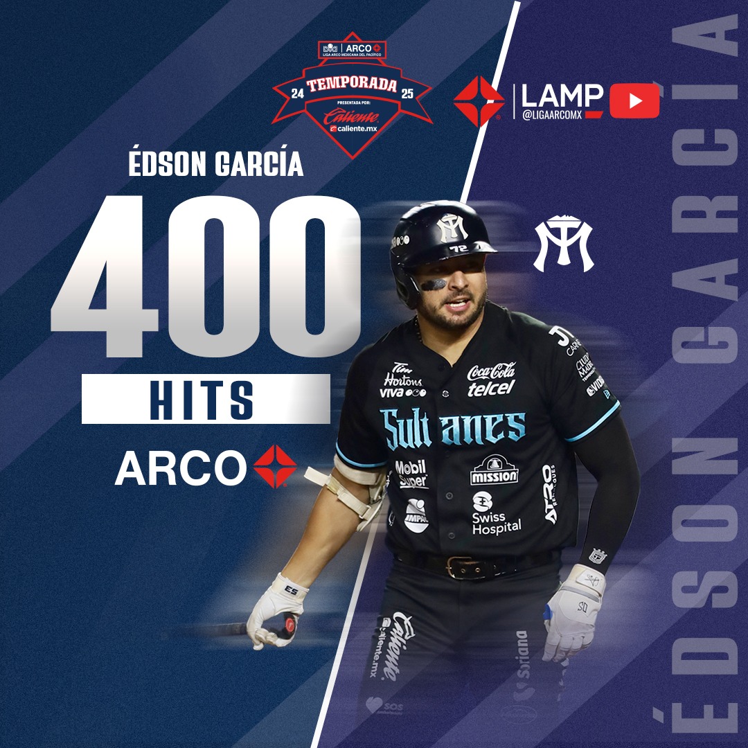 Gran noche del poblano 🙌😎

Edson García de los <a href="/SultanesOficial/">Sultanes de Monterrey</a> llega a 4⃣0⃣0⃣ hits en la Liga ARCO Mexicana del Pacífico 👳‍♂️🔥

¡Felicidades! 🥳

#LigaARCO ⚾
#LaLigaDeMéxico 🇲🇽