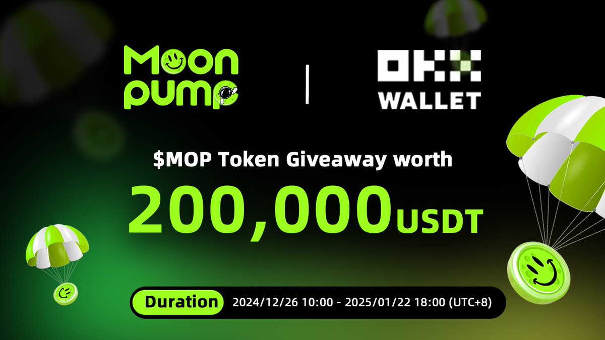 Moonpump_ai's tweet image. 🎅 Christmas Comes Early! 
MoonPump x OKX @wallet  Airdrop Giveaway is LIVE! 🌟

This holiday season, skip the reindeer and aim for the moon! 
$200,000 USDT worth of $MOP tokens are up for grabs—ready for YOU! 🎁✨

🔥 How to Join:
👉 Click the Event Link: okx.com/web3/giveaway/……