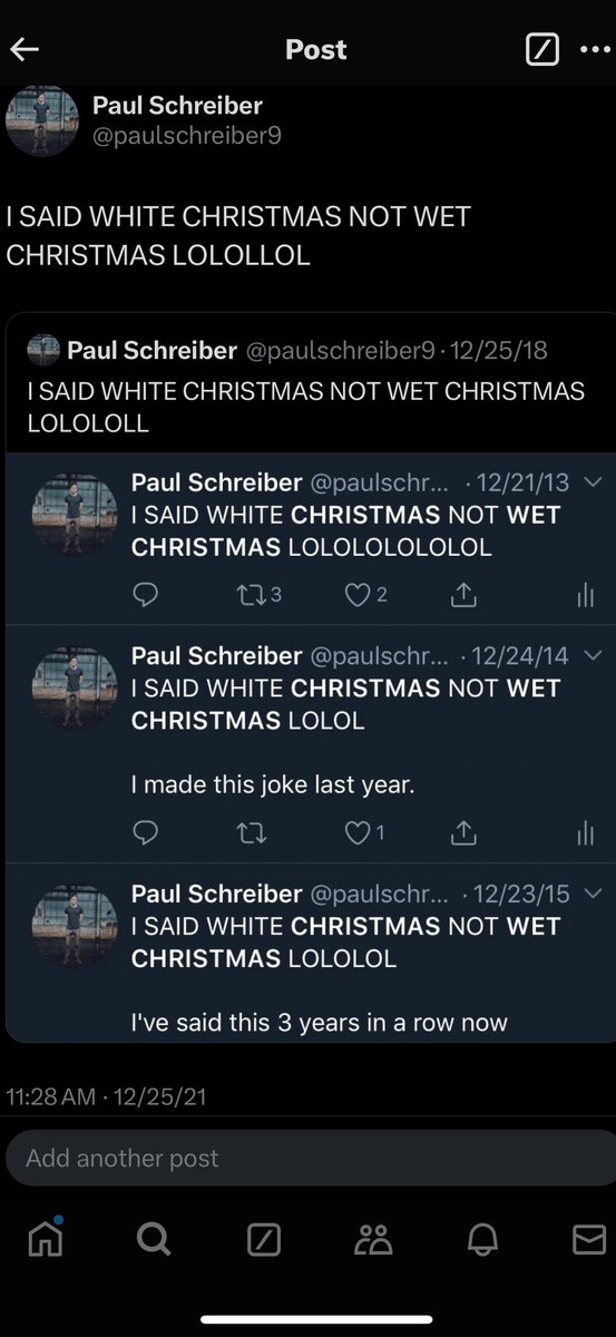 I SAID WHITE CHRISTMAS NOT WET CHRISTMAS LOLOLLLLOL