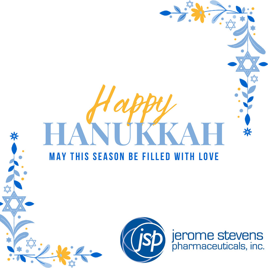JSPharmaInc's tweet photo. Happy Hanukkah from @JSPharmaInc ! We wish all who celebrate a very festive holiday. #HappyHanukkah #madeinamerica https://t.co/kixWz8GXuS