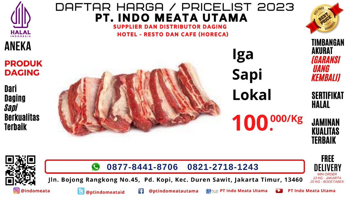 ptindomeataid's tweet image. facebook.com/share/p/18uVxZ…
Harga #Spesial #IgaSapi #Lokal