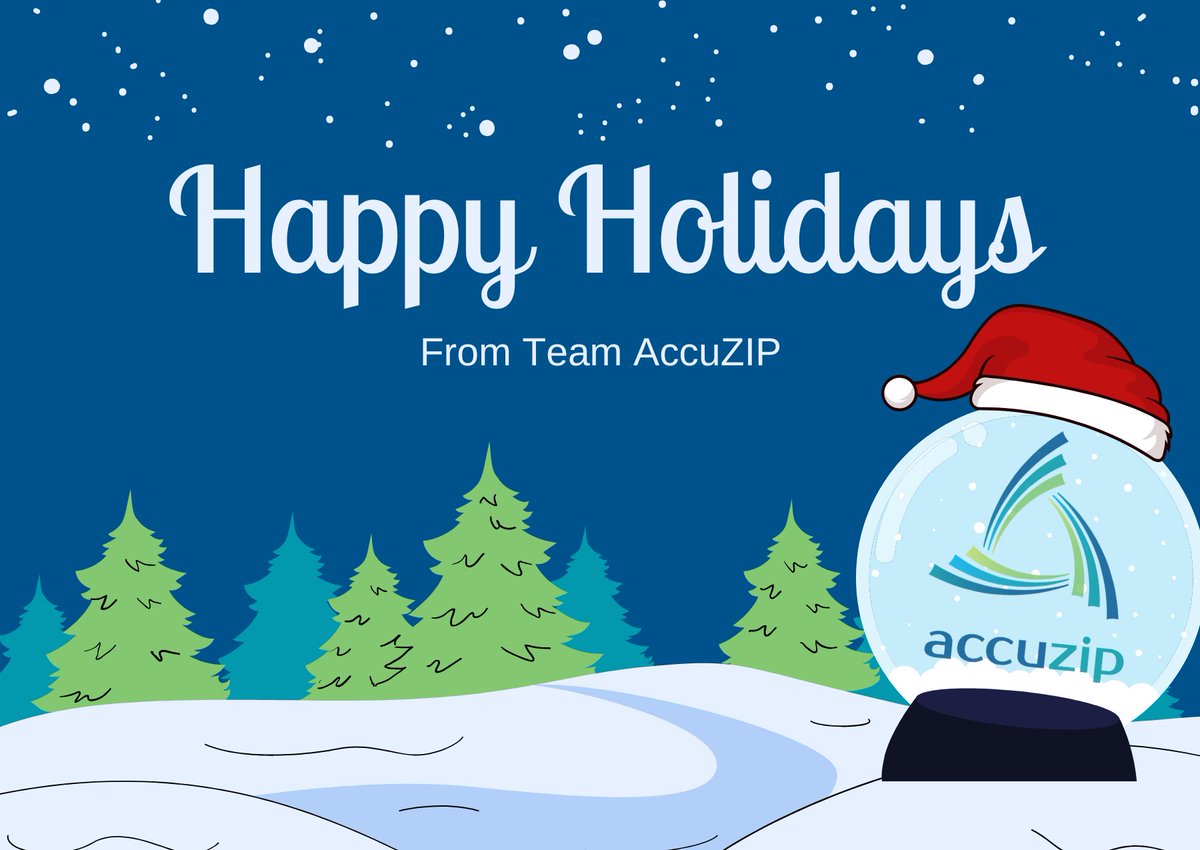 Happy Holidays from Team AccuZIP! Click the URL below to watch this short Video message from our team:
ow.ly/LtvM50UwPYg