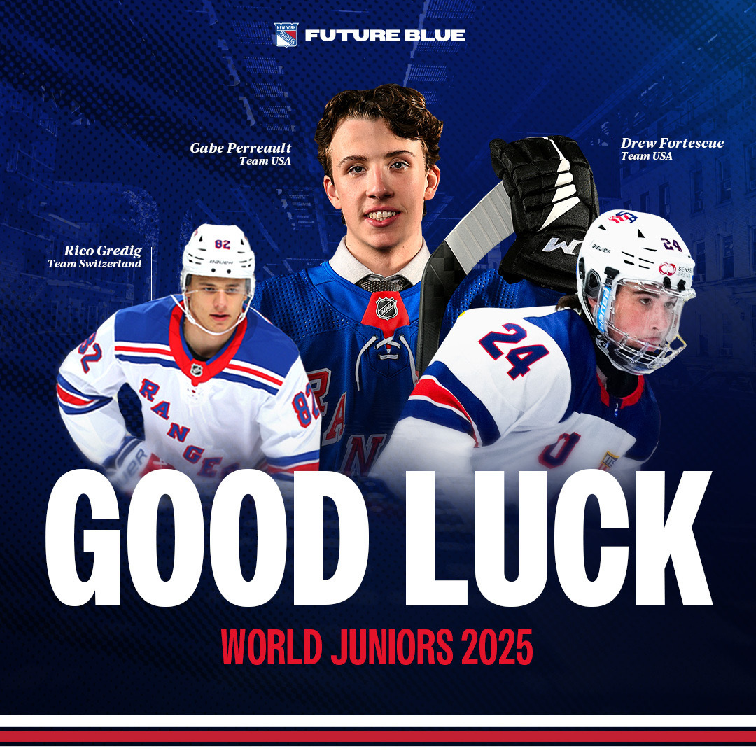 NYRangers's tweet image. Best of luck at World Juniors to our #FutureBlue!