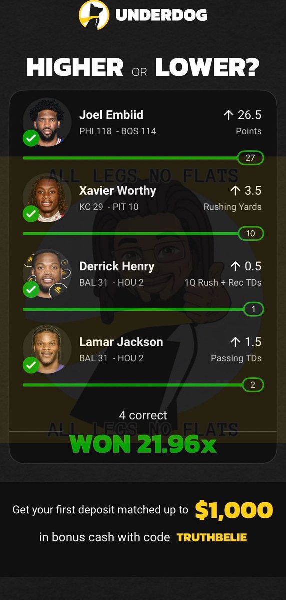 alllegsnoflats's tweet image. Talk about a Merry Christmas… Santa gave me 2 heaters 🔥🙌🏾🔥… @UnderdogFantasy it ain’t over… I’m back in the lab tomorrow… if you not tailing you missing out…