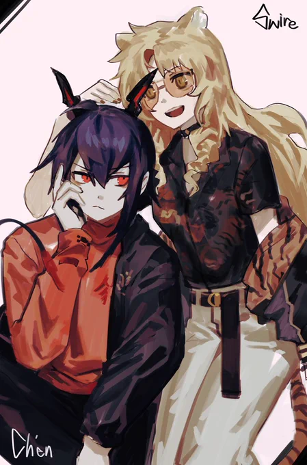 some chenswire comms i got this year happy chenswiremas (artist handles in alt) 