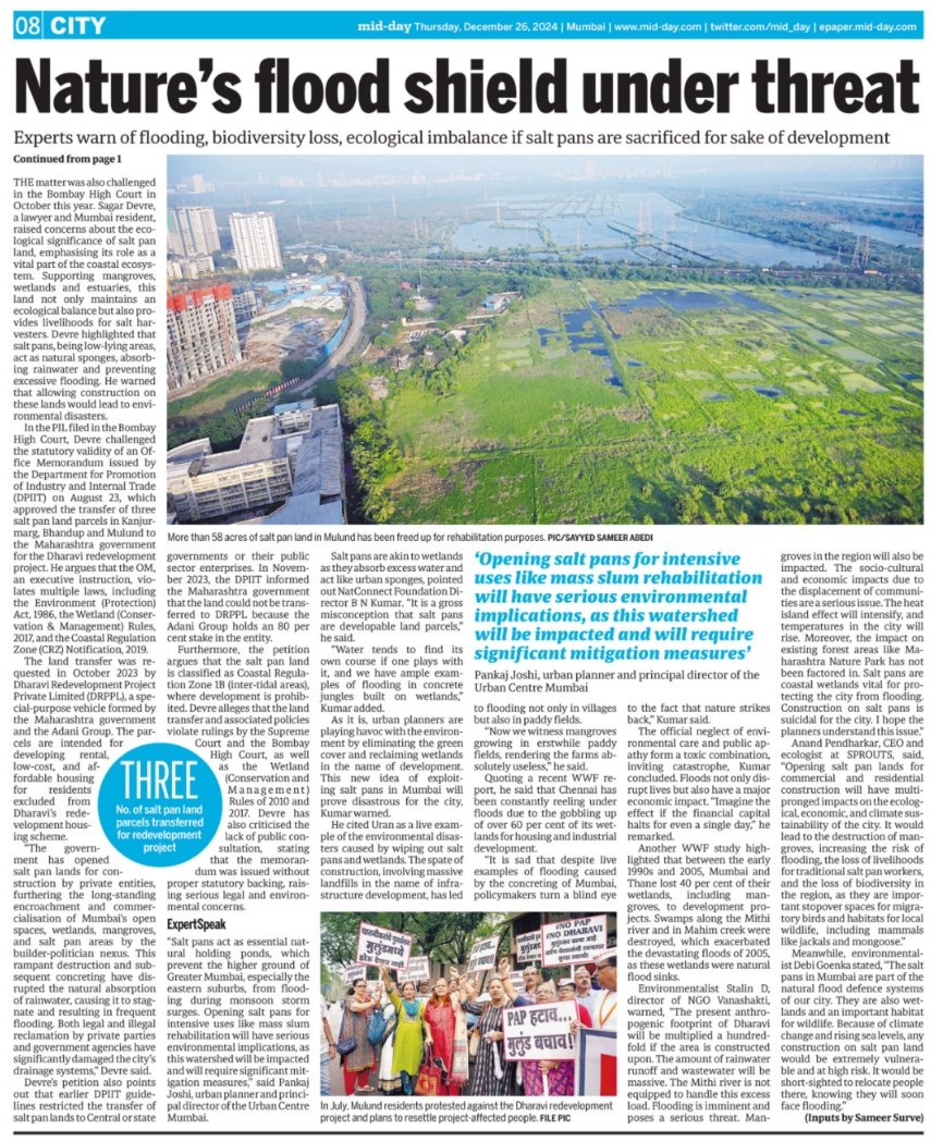 ranjeetnature's tweet photo. Dharavi redevelopment: Environmentalists worried about urban assault on salt pans.

@mid_day @SachinKalbag @SanjeevScribe @diptivsingh @sameerreporter @rajtoday @PrasunChoudhari 

#dharavi #saltpan #wetlands #mangrove https://t.co/tsMGnY9PEW