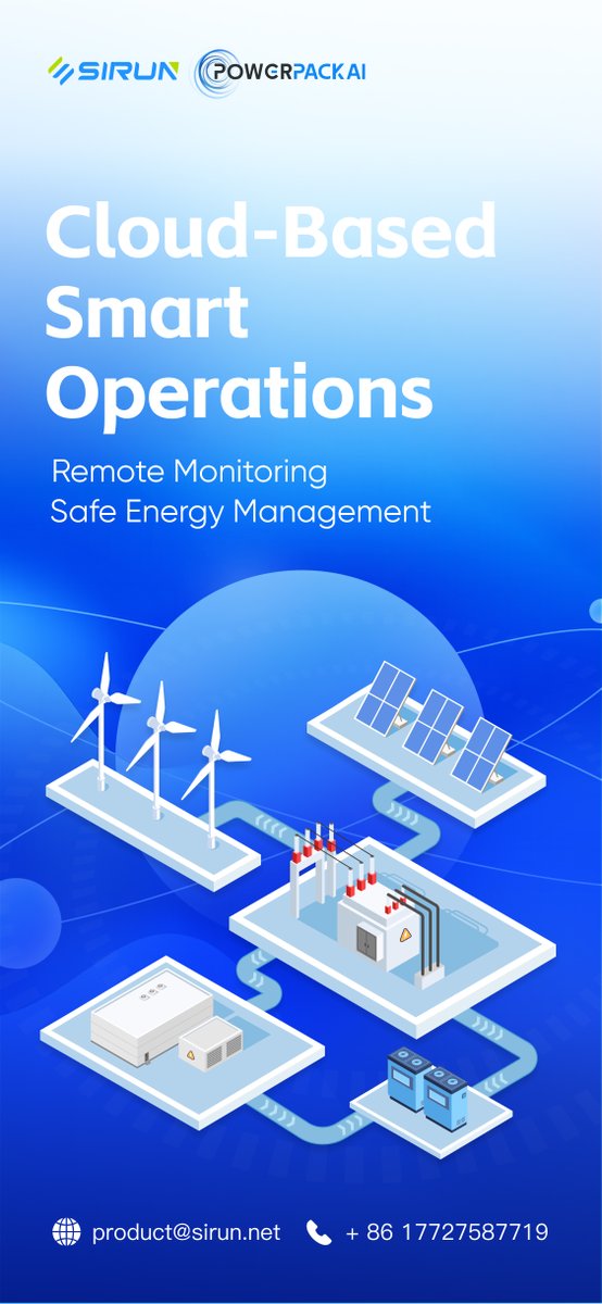 sirunmedia's tweet image. Sirun&apos;s cloud-based energy storage digital operation uses AI for remote monitoring, smart maintenance, and quick power demand response, ensuring safe, customizable energy station operations and robust energy management support. 
#EnergyStorage #CloudBasedAI #Sirun