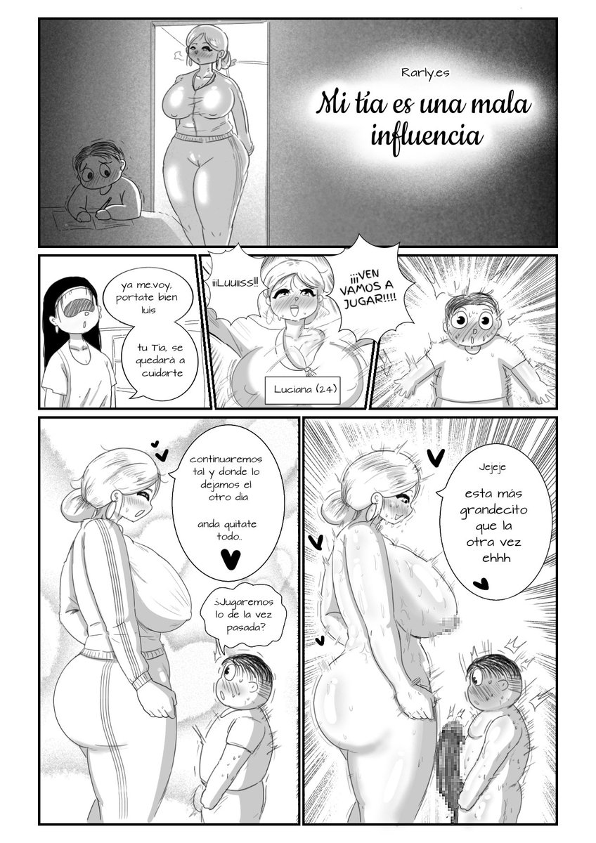 Rarly_es's tweet photo. Un cómic corto de una tía muy putilla con su sobrino, basado en un tiktok que vi 🫣

A short comic about a whore aunt with her nephew, based on a tiktok i saw 🫣

#Aunt #incesto #incest #oldandyoung #cougar https://t.co/iaeJsEIIFE