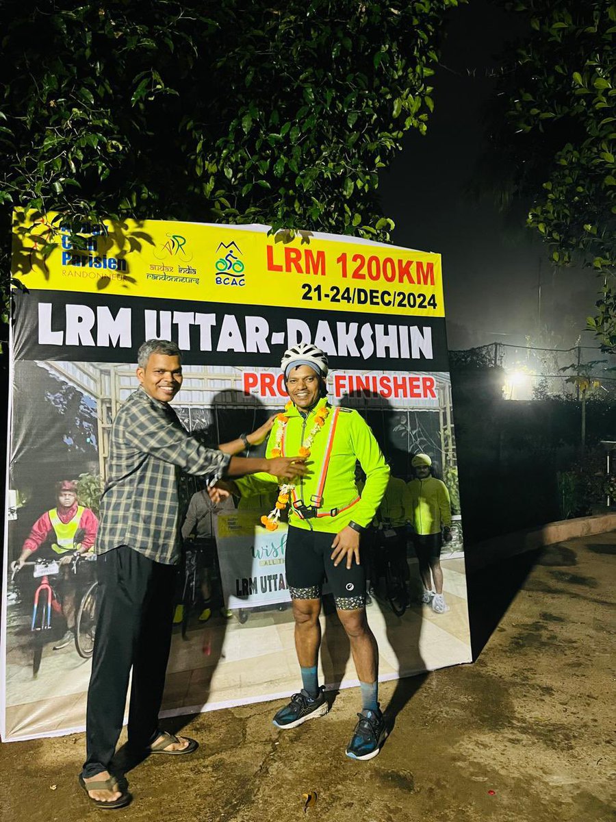 cachandrakant's tweet photo. Conquered the #UttarDakshin1200km LRM! 🚴‍♂️ A journey of grit, rain-soaked roads, and unforgettable camaraderie. Grateful for the support and memories made along the way. #Randonneuring #AudaxIndia #Cycling https://t.co/57Dzm93kTs