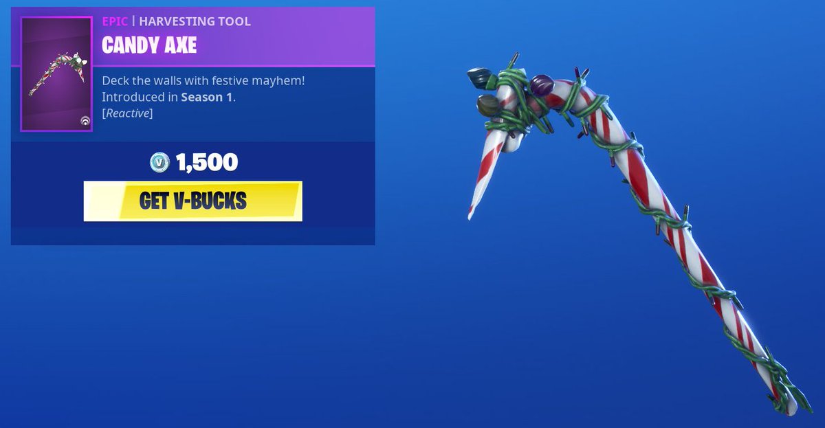 Ice_Cream_Bird's tweet photo. Dear Epic Santa, @FortniteGame

You didn't bring us the Candy Axe for Christmas, You are now officially on your own Naughty List.

If you are waiting for the Candy Axe too, kindly RT

#Fortnite #CandyAxe #ItemShop https://t.co/r8650OEAE6