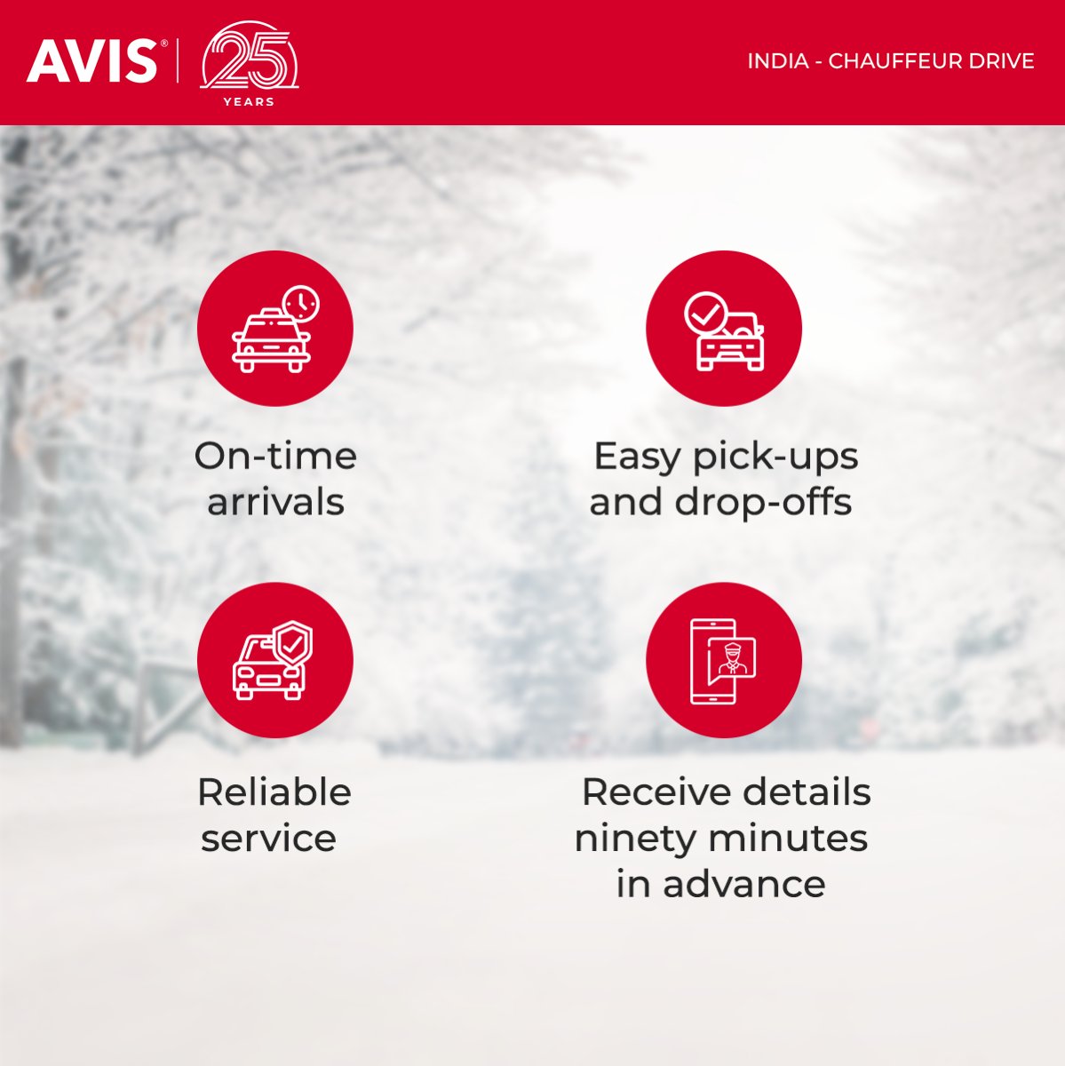 aviscarindia's tweet photo. Bring in the New Year vacation in style!
Use code MAKEAWISH to enjoy -
Flat 40% OFF* on airport and within city transfers and a Flat 45% OFF* on outstation travel
Book now: https://t.co/Aw3uWamLda
#Avis #ChauffeurDrive #LuxuryRides #HolidayInStyle #MakeAWish #FlatDiscountRides https://t.co/Uf5hDzr0J3