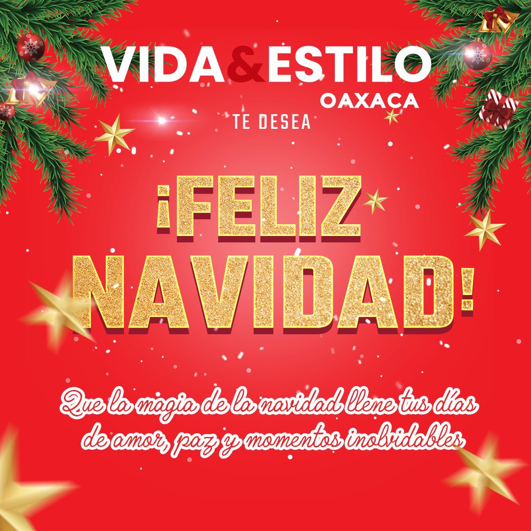 Que la salud, la paz, armonía, y mucho amor y cariño los rodee al lado de sus seres queridos. Todo el staff de Vida&amp;Estilo Oaxaca les mandamos un abrazo. ✨🫶🏻🎉🎄🎅
