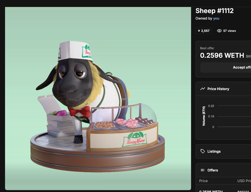 Skarly's tweet photo. latest addition to the nfts i bought because i like is this @thesadtimesco sheep by @unfollowdan and @moosea_eth 

this marks the 5th NFT I bought within the last 3 months and the 3rd most expensive. https://t.co/3G01ze3Xyd