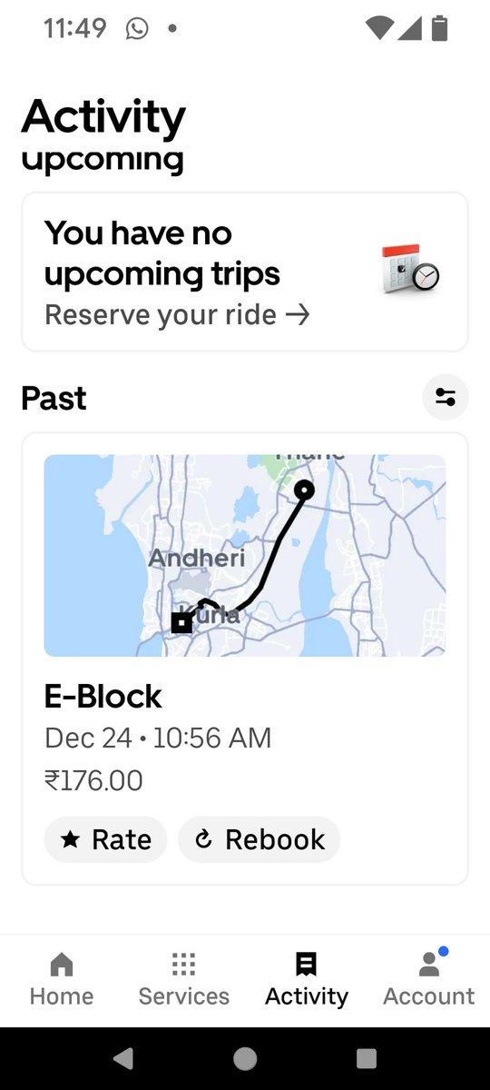 niitin_nc's tweet photo. @Uber_India for my trip on 24th Dec 2024, the fare on my mobile was showing Rs. 176/- whereas on driver's mobile it was Rs.295/- query raised on your app wasn't answered properly. Pl. clarify why two different rates are appearing. Pl. refer to the invoice downloaded from ur app. https://t.co/zhjL38JtVN