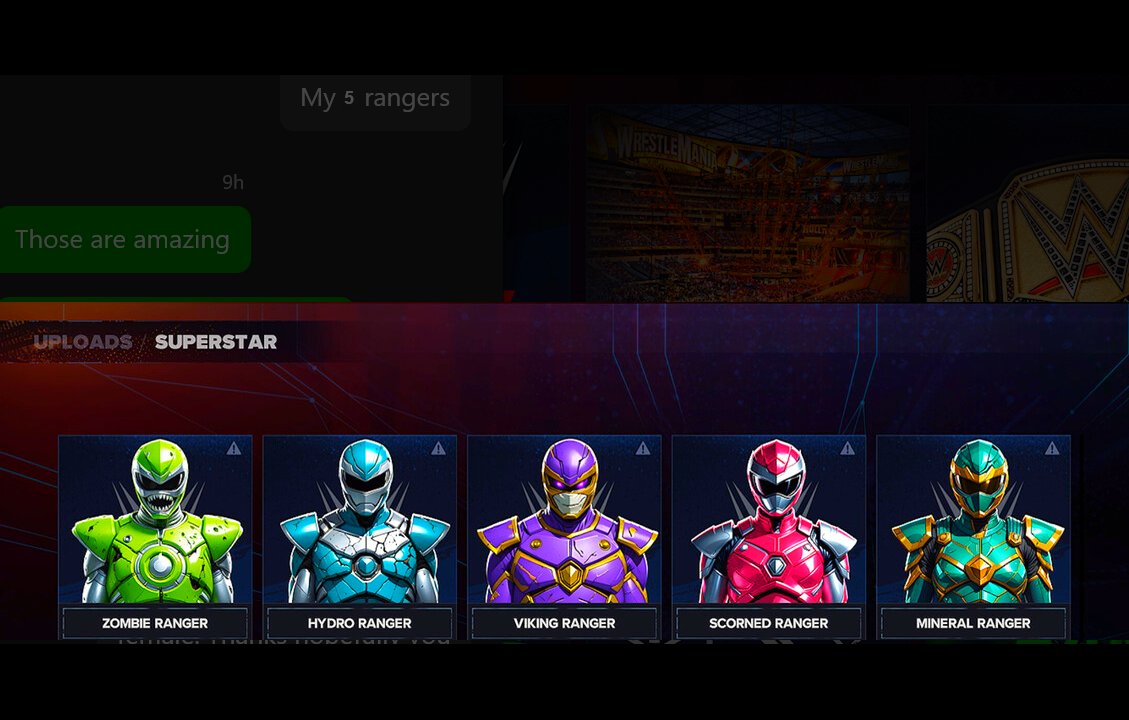 My custom rangers 3 male 2 female. It's morphin time! #zombiegrappler #WWE2K24