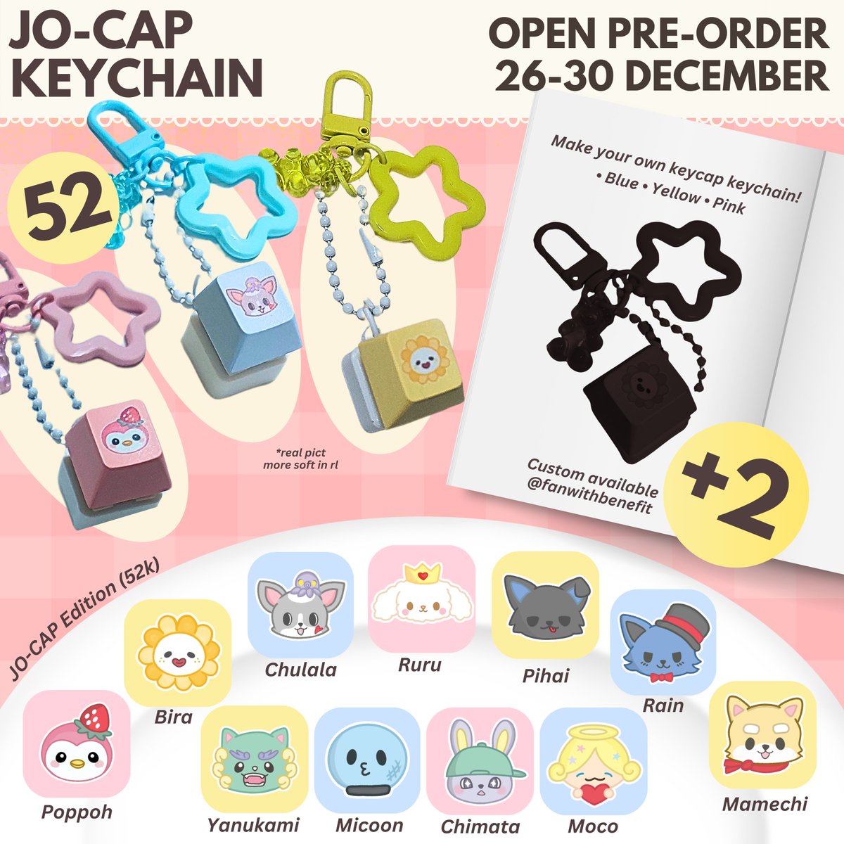 fanwithbenefit's tweet photo. Hi! Special things are coming for you~
KEYCAP KEYCHAIN PRE-ORDERS are FINALLY OPEN, so don’t miss out‼️

🔗: PO (26-30 December 2024)
✉️: https://t.co/GNJ7UdgBmA
📢Custom available (send ur design via link)
💸DP only
DM for ask☺️ https://t.co/iWvD9NIQSO
