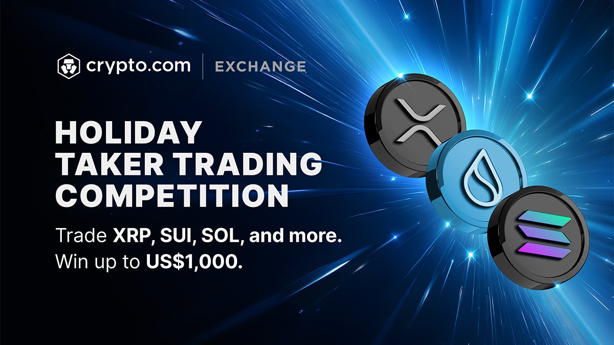 🔊 The Holiday Taker Trading Competition is live in the  https://t.co/A7lhUEyVZW Exchange Trading Arena 💱 Spot trade at least  US$500 of selected pairs as a taker to join 🎁 Top traders will