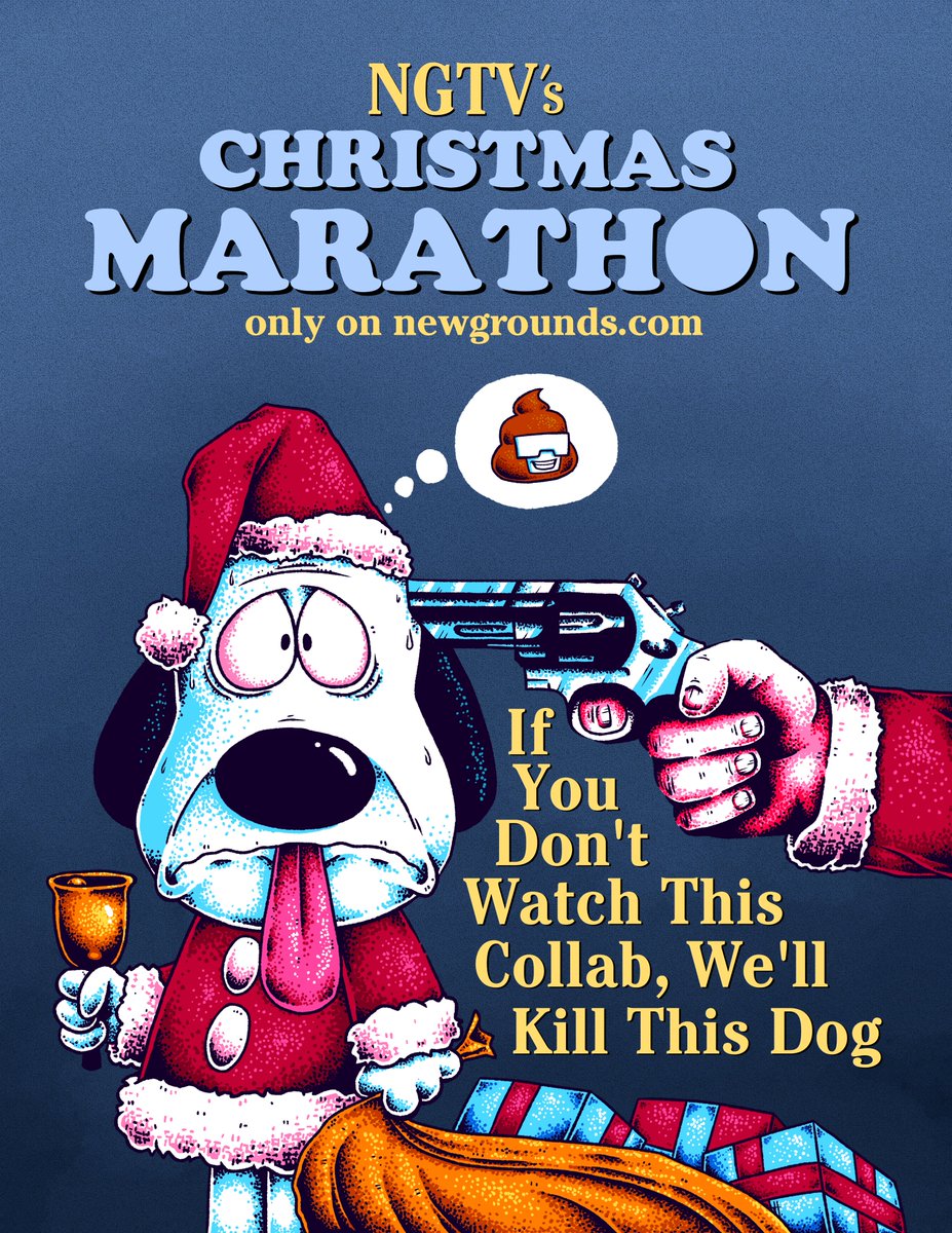 KolumboNG's tweet image. NGTV Christmas Marathon (again) is now live over on @Newgrounds - it's a beast, clocking in 109 minutes - so better get comfy before putting it on. Hope you enjoy the show! newgrounds.com/portal/view/96…
thanks to everyone who participated and made this possible! poster by @PD_Cartoons