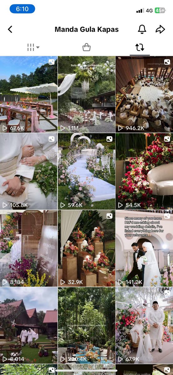 to all bride to be, if you tengah mencari idea untuk wedding. go visit this tiktok. i genuinely suka sebab they compile all the best wedding on their repost! 

hope it helps! 👰🏻‍♀️🤵🏻⛅️✨