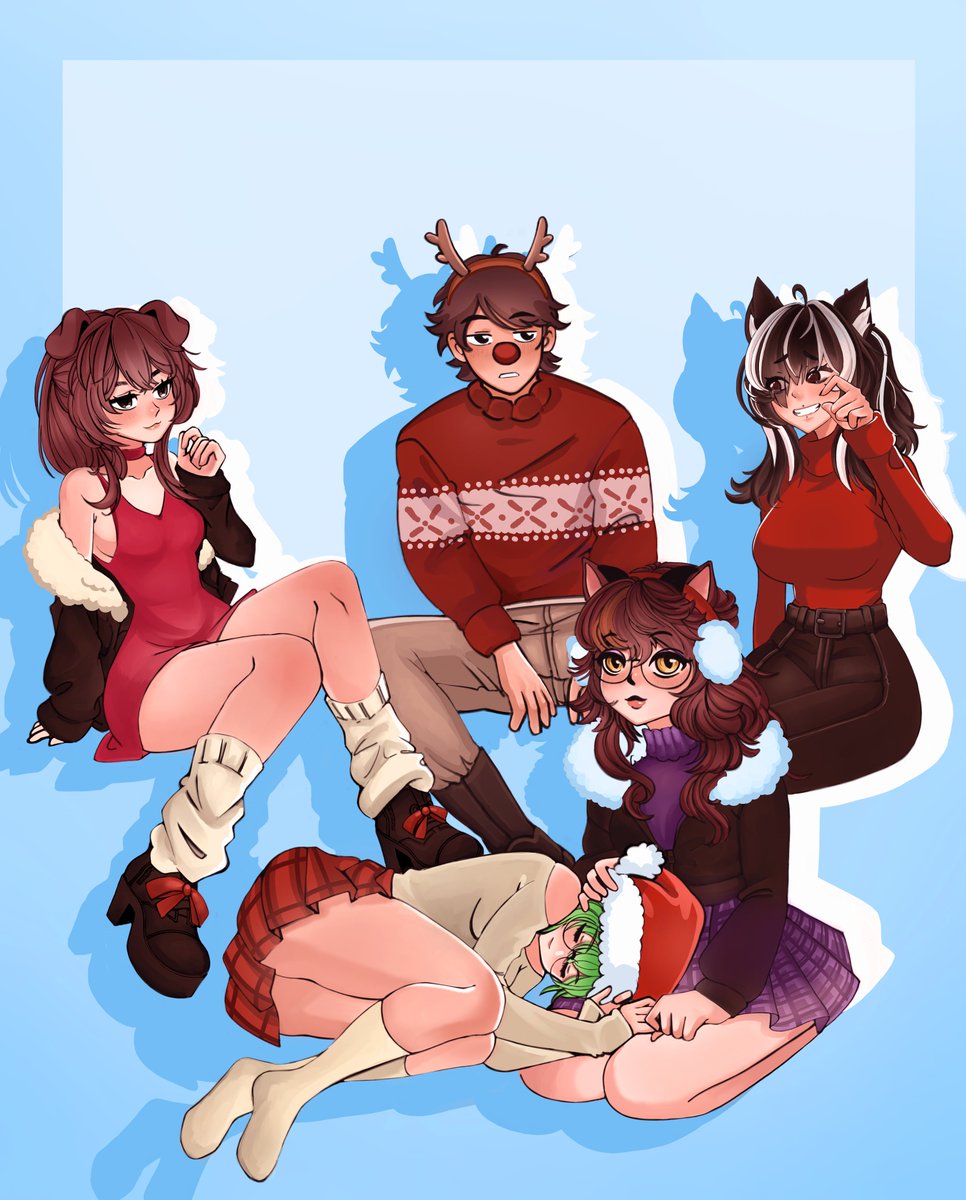 LeZZZly_mAn's tweet image. Christmas commission I did for Jasmine_VR featuring @flexuhVR , @BroadCastGGFF , @CatMomTM and spiff. Merry Christmas ya'll