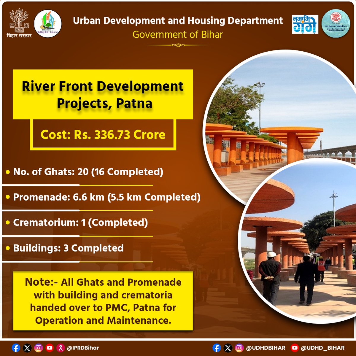 UDHDBIHAR's tweet image. River front Development Project, Patna.
#BiharUrbanDevelopmentAndHousingDept 
#RiverfrontDevelopment 
#NamamiGangeProject 
#NamamiGange 
#UDHDBIHAR 

@NitinNabin @AbhaySinghIAS