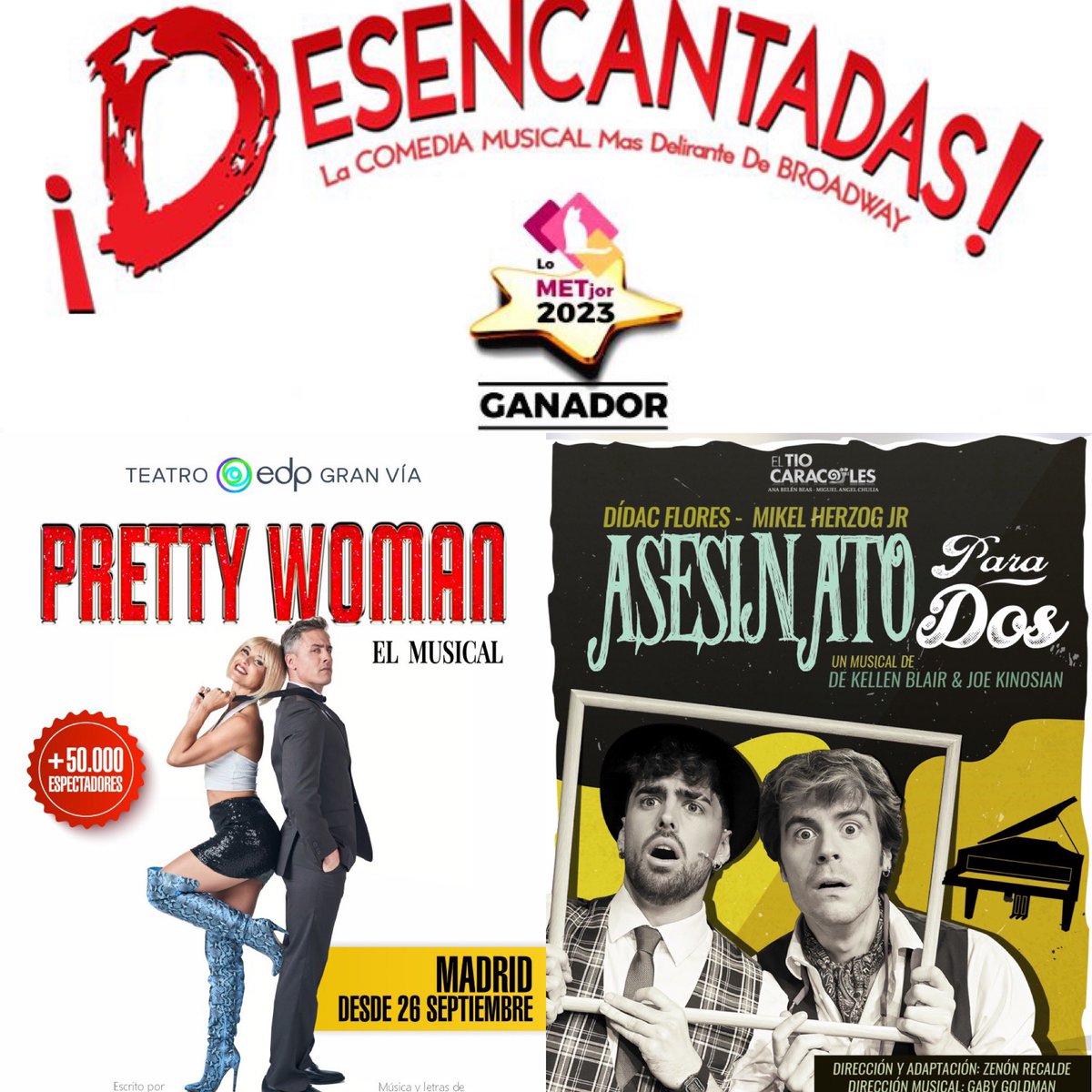 Este 2024 realizamos 3 musicales en Madrid! PRETTY WOMAN EL MUSICAL, DESENCANTADAS Y ASESINATO PARA DOS. <a href="/ElTioCaracoles/">El Tío Caracoles</a> <a href="/AnaBelenBeas/">Ana Belén Beas</a> Gracias a socios y equipo maravilloso y talentoso que hicieron que cada uno de ellos fuera y sea un éxito en todos los sentidos!!!!
