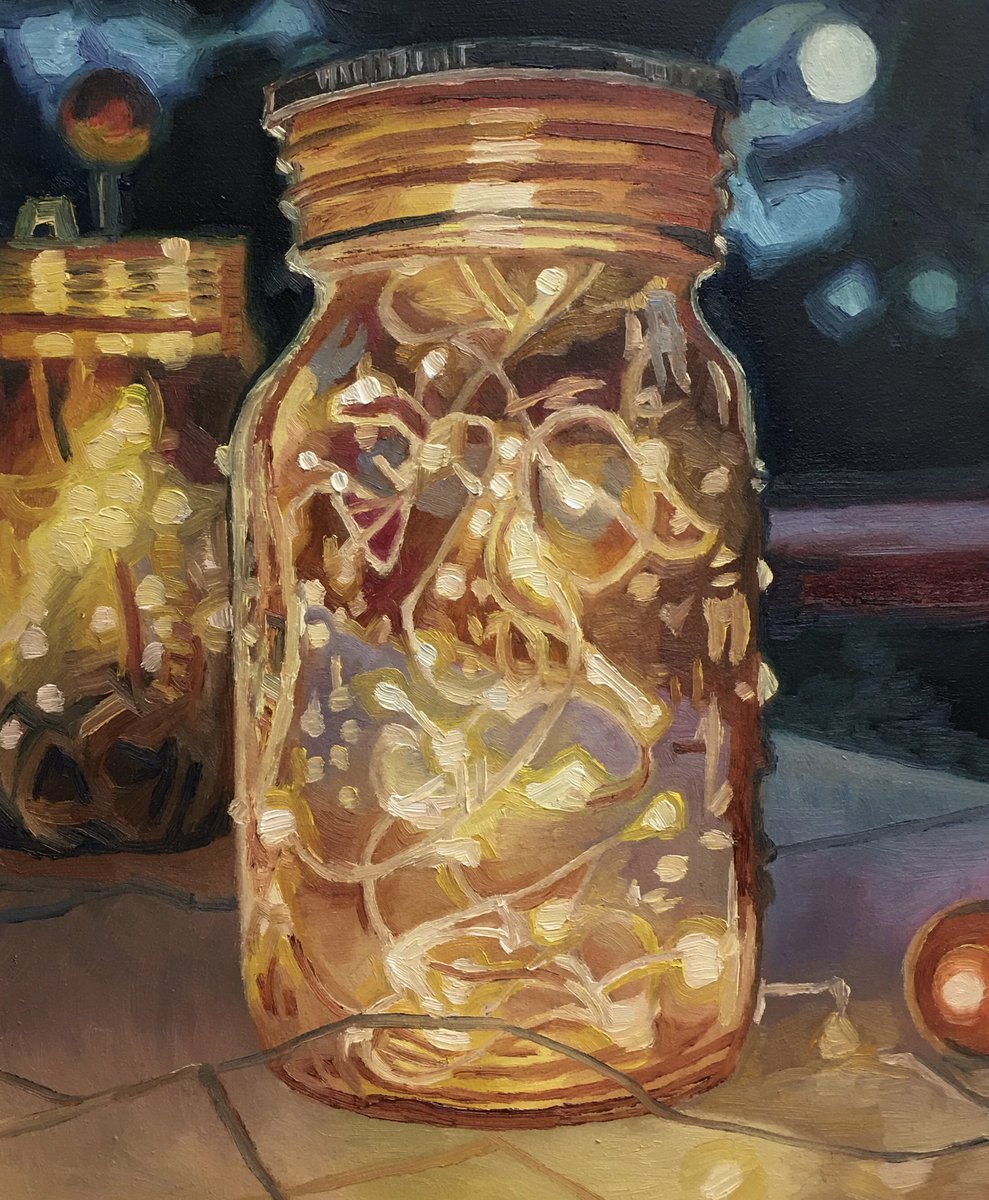 #geoffphillipsart #christmastime #oil #oilpaint #christmas2024 #smallpainting #saskatchewanartist #shoplocal #artworkoftheday #art #artwork #glitter #sparklylights #jar #originalart #originalartwork