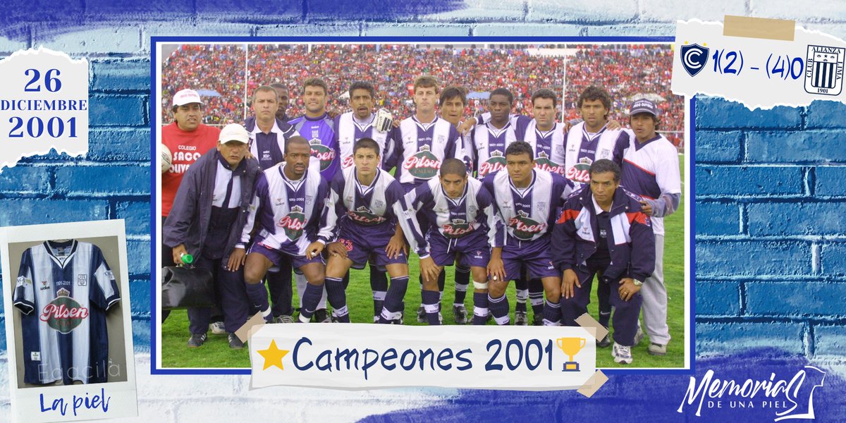memorias_al's tweet photo. #HoyRecordamos🎶💭💙

⏪Hace 23 años (2001)
🆚Cienciano
✅Victoria por penales 4-2
🏟️Estadio Inca Garcilaso de la Vega - Cusco
🏆Torneo Descentralizado - Playoffs (Vuelta)

📌Alianza Lima se proclama CAMPEÓN NACIONAL en el año de su centenario y suma la estrella 20 de 26 🏆 https://t.co/i0Sffh0mVC