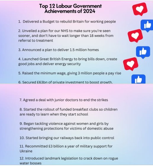 SenthilKaradiar's tweet photo. What has this Labour Government achieved so far? 👇
#LabourGovernment, #BuildingBritain, #AffordableEnergy, #EconomicGrowth #EndingStrikes, #EducationForAll, #Labour2024 https://t.co/v9b19E0pBJ