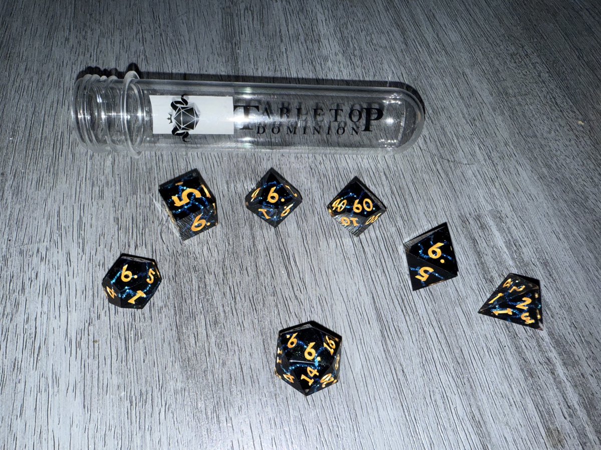 โจ Requiescat in pace โจCrow (@vergil_armbrust) on Twitter photo The next gift was one I was really excited about. I still want to get into #DnD so in order to do that I got a nifty dice set from <a href="/TTDominionLTD/">Tabletop Dominion - We Got Dice ๐ฒ</a>. I had my SO pick the dice & she picked one that invoked #Vergil from #DevilMayCry. So fucking dope. Where can I get a game going?? The next gift was one I was really excited about. I still want to get into #DnD so in order to do that I got a nifty dice set from <a href="/TTDominionLTD/">Tabletop Dominion - We Got Dice ๐ฒ</a>. I had my SO pick the dice & she picked one that invoked #Vergil from #DevilMayCry. So fucking dope. Where can I get a game going??