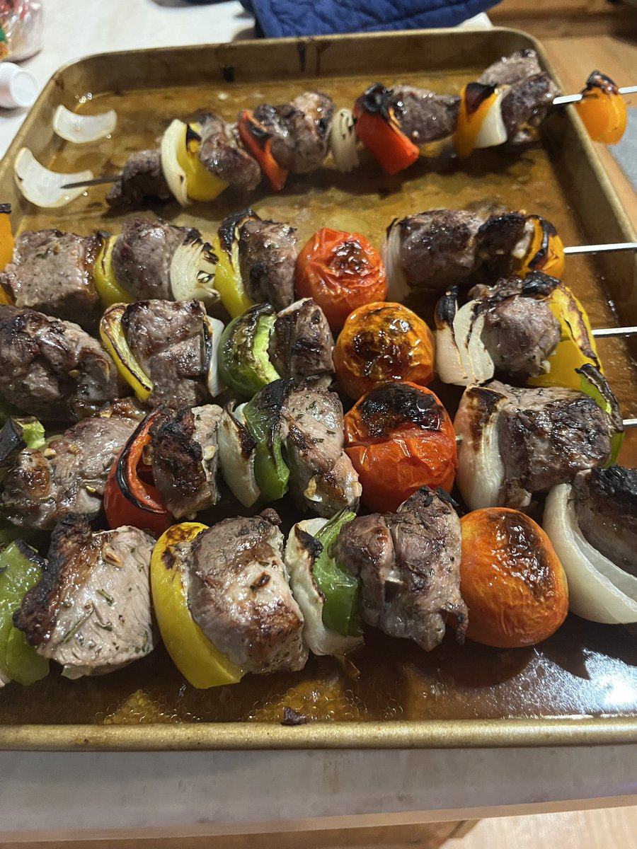 chapin1971's tweet photo. Greek food for dinner. Homemade pita bread, Dolmas, olives, feta cheese , lamb kebabs and homemade tatziki. #christmasdinner #greekfood #tzatziki #lambkebab #dolmas #greekolives #fetacheese https://t.co/Jc9eIOEzVY