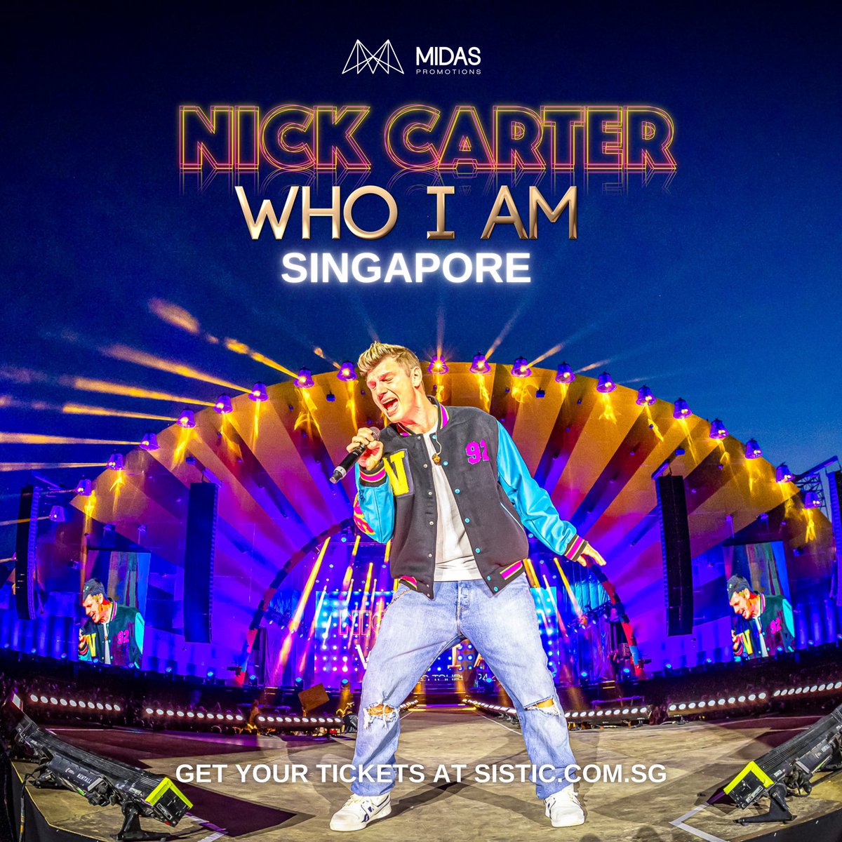midaspromotions's tweet image. Nick Carter
Who I Am Tour live in Singapore

📅 Tuesday l 25 March, 2025
📍 The Theatre At MediaCorp

Photo credit: Neversea Festival

 Tickets available here: sistic.com.sg/events/carter0…

#LiveMusic #ConcertAlert #nickcarterliveinsg #nickcarterconcert #Midas #midaspromotions