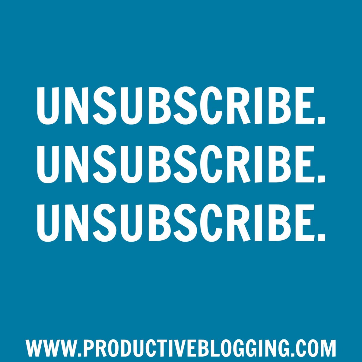 EbGargano's tweet photo. Is your inbox constantly overflowing? Do you often miss important emails?
.
I have one big tip for you: UNSUBSCRIBE.
.
Do it now! Go through your inbox and unsubscribe from everything unless it's really of benefit to you (like my weekly newsletter ;-))
.
#unsubscribe #junkmail https://t.co/45ULI4mQxy