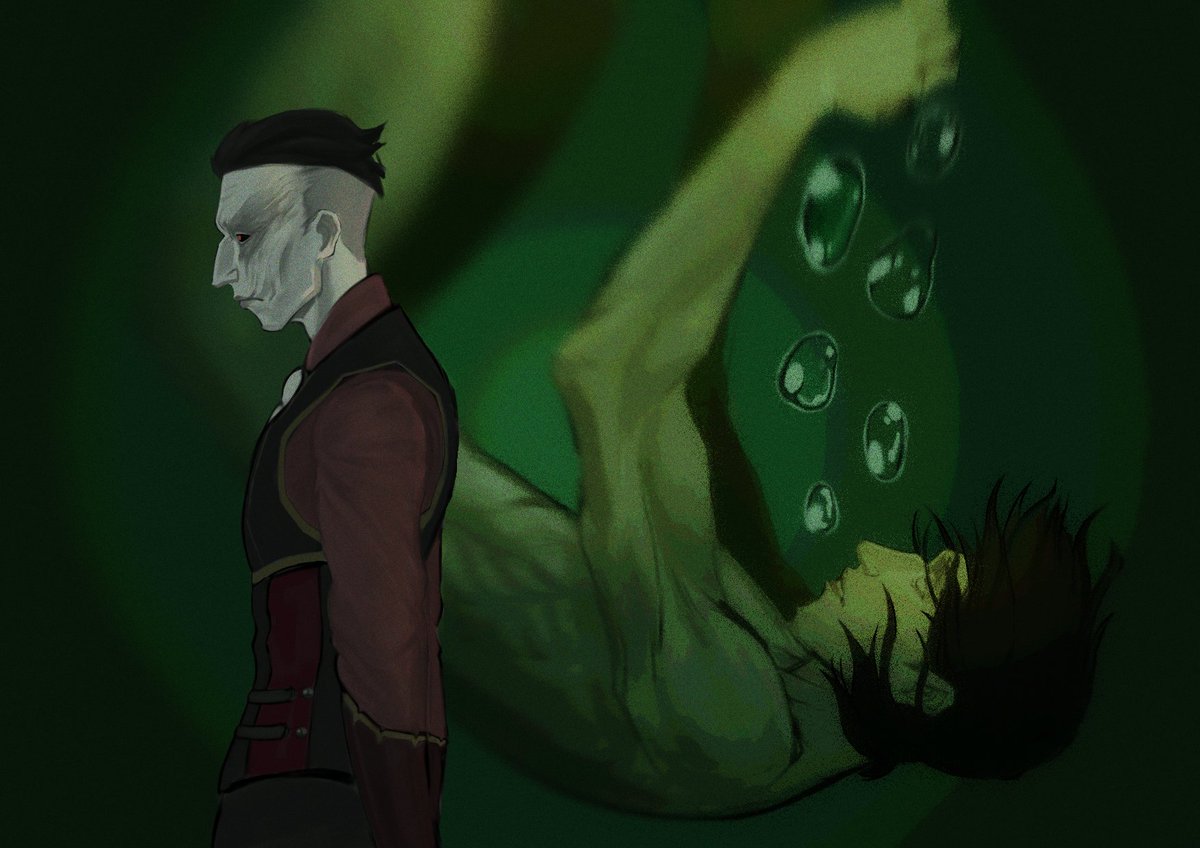 Renohato's tweet photo. I'll post it again, I like this version better. Idk... Yesterday I found some cool atmospheric song and quickly scribbled this drawing in a burst of rare inspiration...
#arcane #LeagueOfLegends #silco #zaundads https://t.co/rm6BG96is5