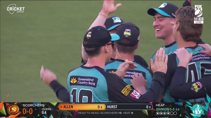 Finn Allen falls early again, while in his return game! 📹 Credits: Twitter/BBL