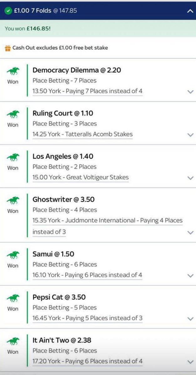 Jonathan_HRT21's tweet photo. OMG Check out today HUGE acca 👇 

- https://t.co/n2N865RNgO

I'm posting it in my telegram for FREE!

Over £500 in Free Bets🏆🏆🏆 
Here's my link - https://t.co/KFYoU5FTUF
Loads of different bookies on there!
🔞|begambleaware

USA Racing Group always killing it guys 1499/1 landed!! - https://t.co/3s92gcDtOq