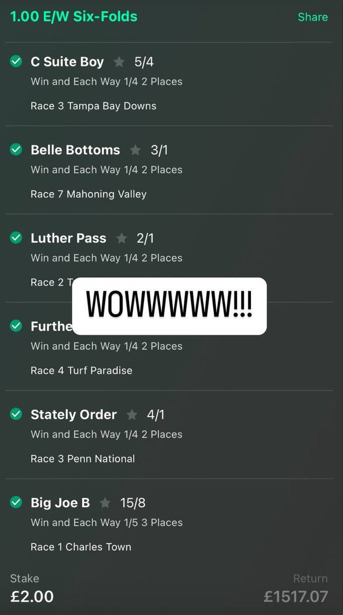 Jonathan_HRT21's tweet photo. OMG Check out today HUGE acca 👇 

- https://t.co/n2N865RNgO

I'm posting it in my telegram for FREE!

Over £500 in Free Bets🏆🏆🏆 
Here's my link - https://t.co/KFYoU5FTUF
Loads of different bookies on there!
🔞|begambleaware

USA Racing Group always killing it guys 1499/1 landed!! - https://t.co/3s92gcDtOq